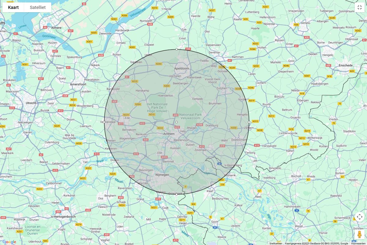 Werkgebied Rioolservice Arnhem